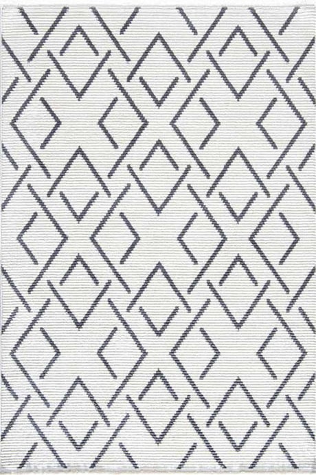 Evdeco Violet 3609 Cream Soft Textured Modern Living Room Carpet