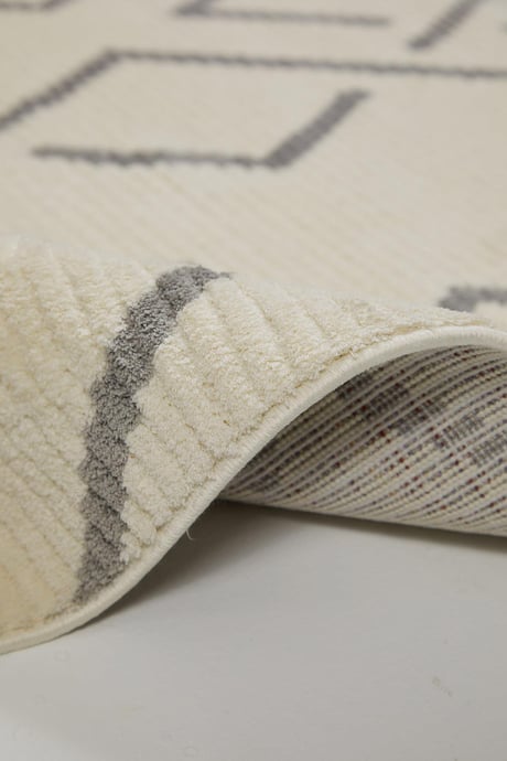 Evdeco Violet 3609 Cream Soft Textured Modern Living Room Carpet