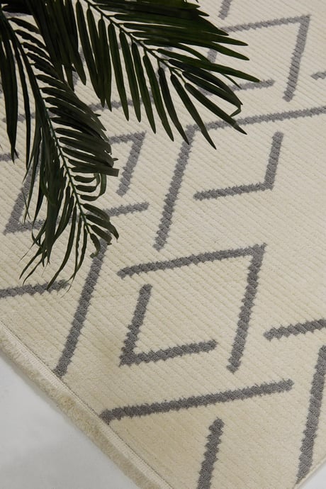 Evdeco Violet 3609 Cream Soft Textured Modern Living Room Carpet