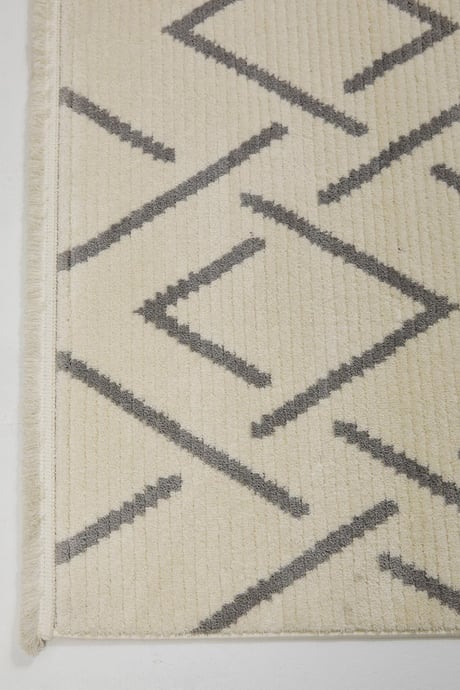 Evdeco Violet 3609 Cream Soft Textured Modern Living Room Carpet