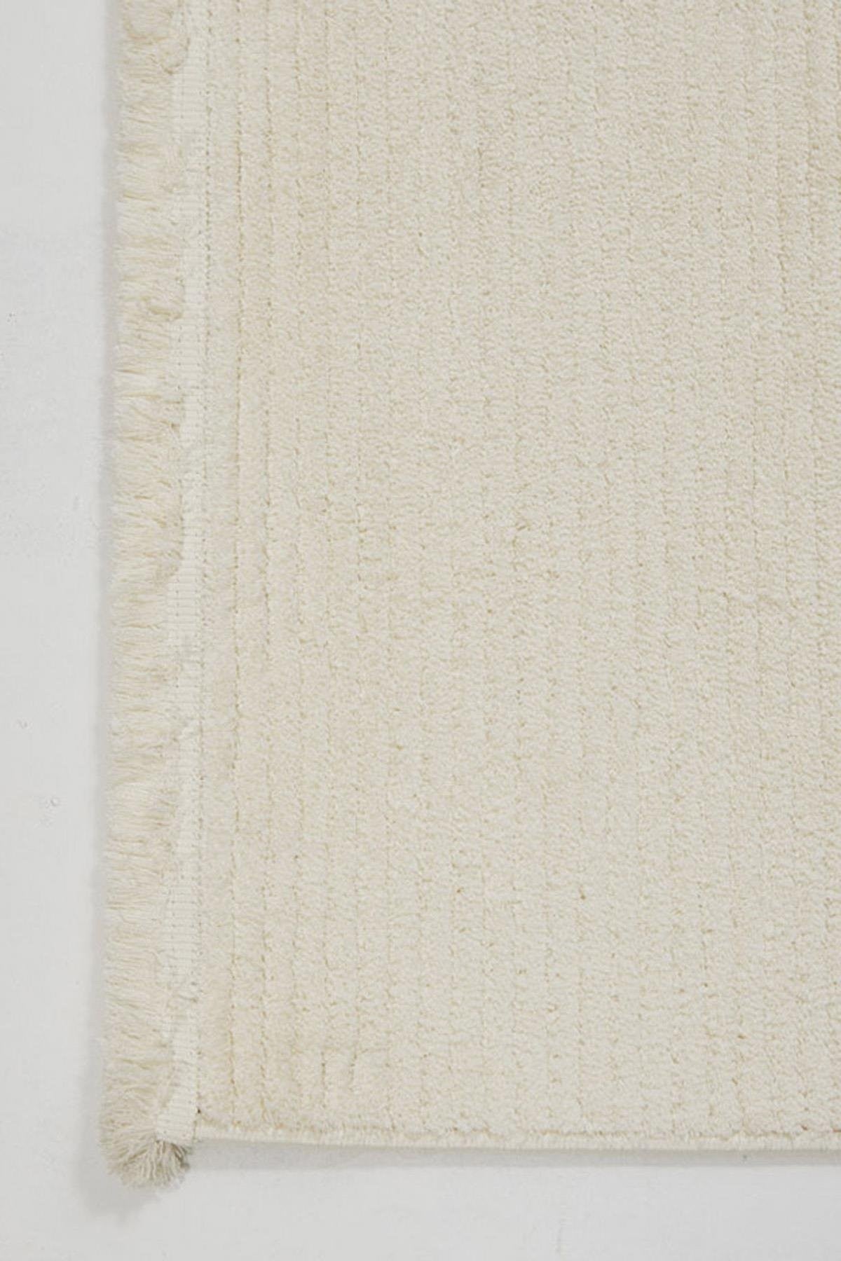 Evdeco Violet 3601 Cream Soft Textured Modern Living Room Carpet