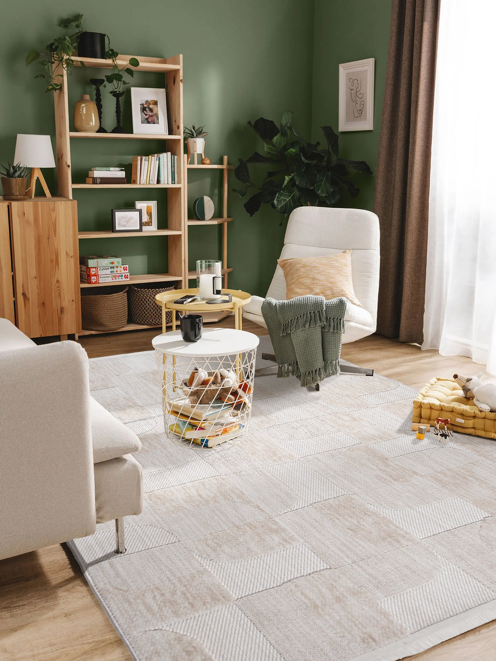 Evdeco Orion OR01 Krem Modern İskandinav Yumuşak Dokulu Halı