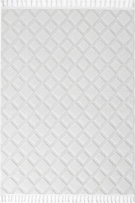 Evdeco Tina 7507 Beyaz Yumuşak Tuşeli Kesme Halı