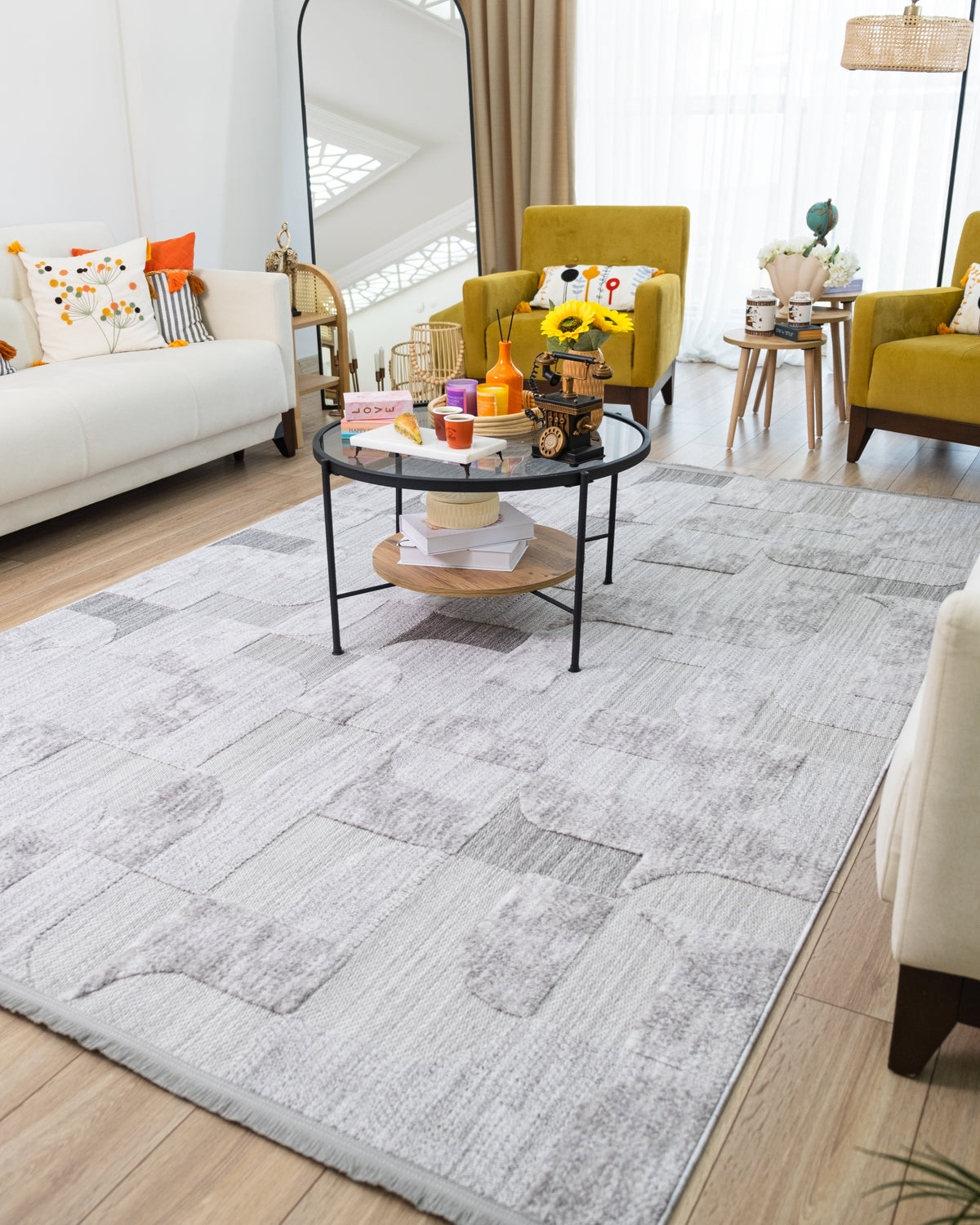 Evdeco Orion OR04 Gri Modern İskandinav Yumuşak Dokulu Halı