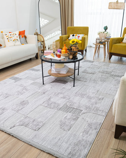 Evdeco Orion OR04 Gri Modern İskandinav Yumuşak Dokulu Halı