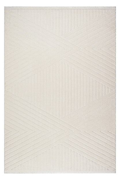 Evdeco Sidney SD01 Krem Modern İskandinav Peluş Dokulu Salon Oturma Odası Yatak Odası Halısı