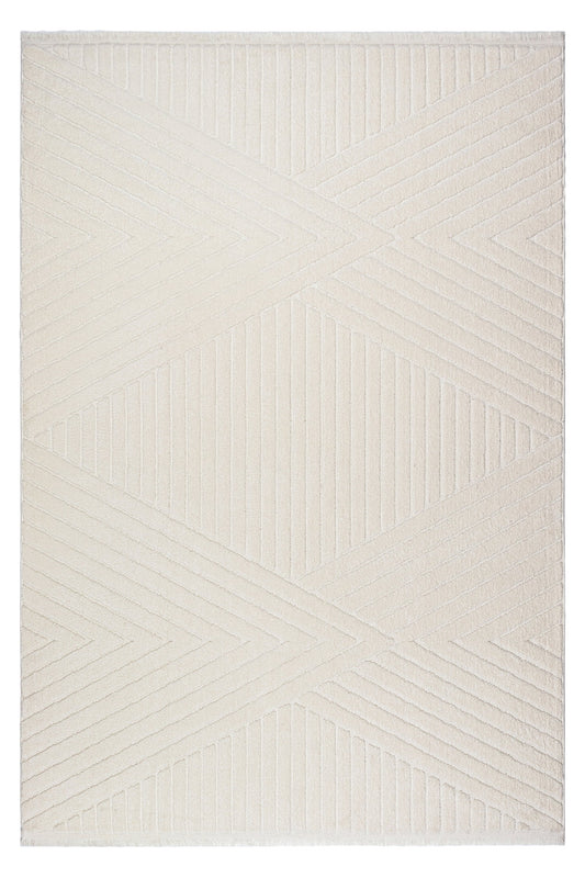 Evdeco Sidney SD01 Krem Modern İskandinav Peluş Dokulu Salon Oturma Odası Yatak Odası Halısı