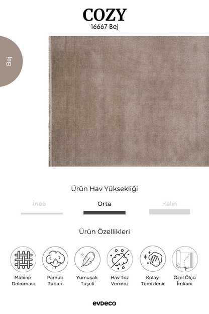 Evdeco Cozy 16667 Beige Carpet