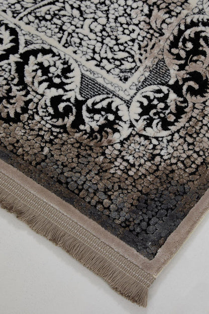 Evdeco Miras 6804 Gri Siyah Salon Halısı