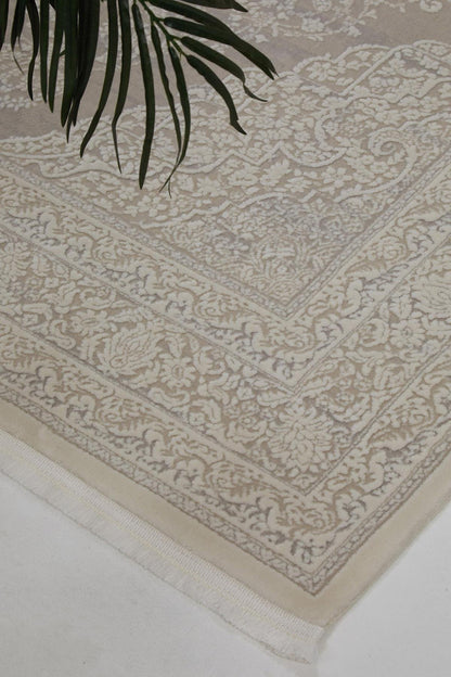 Evdeco Miras 6807 Beyaz Salon Halısı