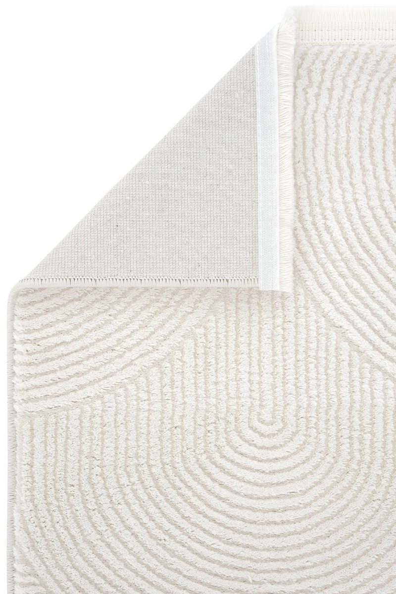 Evdeco Aden 8612 Krem Yumuşak Dokulu Salon Halısı - Krem - Evdeco