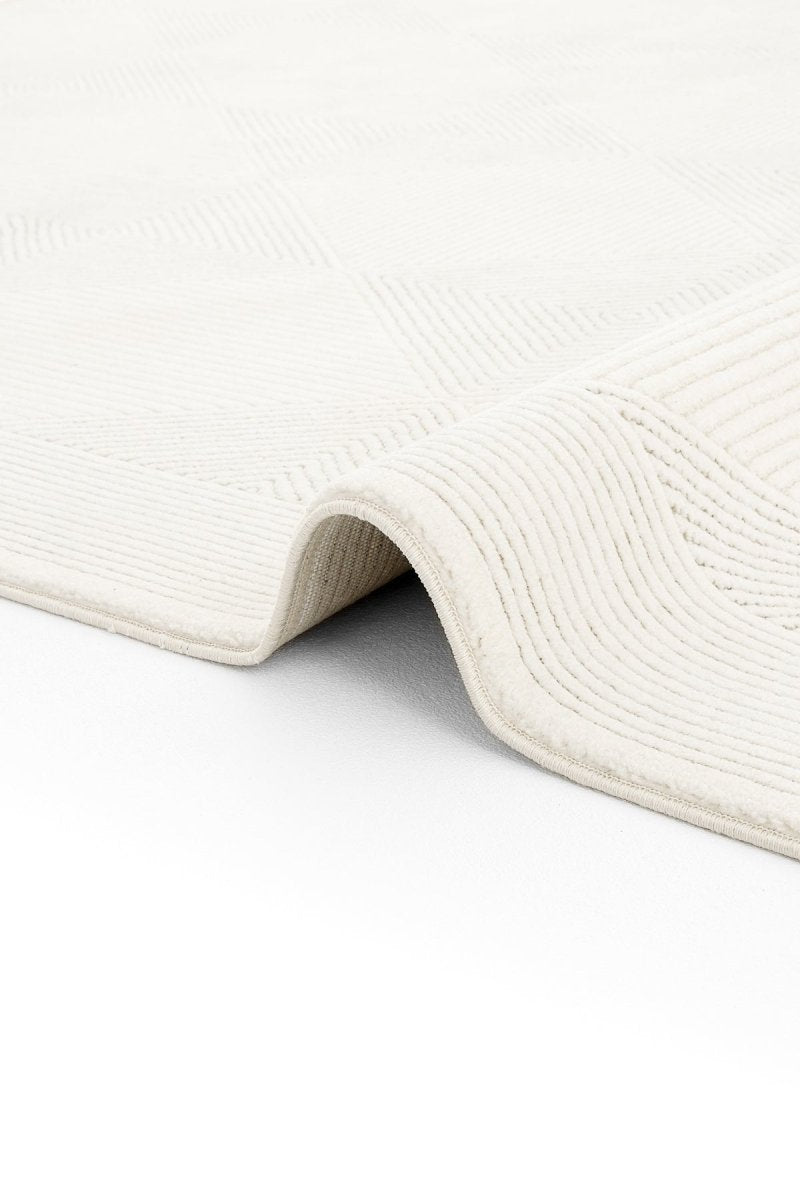 Evdeco Alya 9502 Krem Bukle Görünümlü Salon Dokuma Makine Halısı - Krem - Evdeco