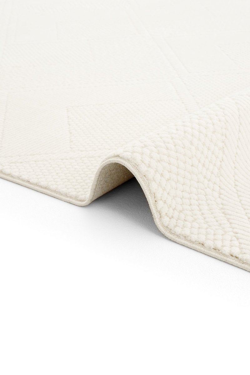 Evdeco Alya 9504 Krem Bukle Görünümlü Salon Dokuma Makine Halısı - Krem - Evdeco