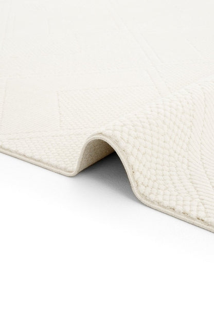 Evdeco Alya 9504 Krem Bukle Görünümlü Salon Dokuma Makine Halısı - Krem - Evdeco