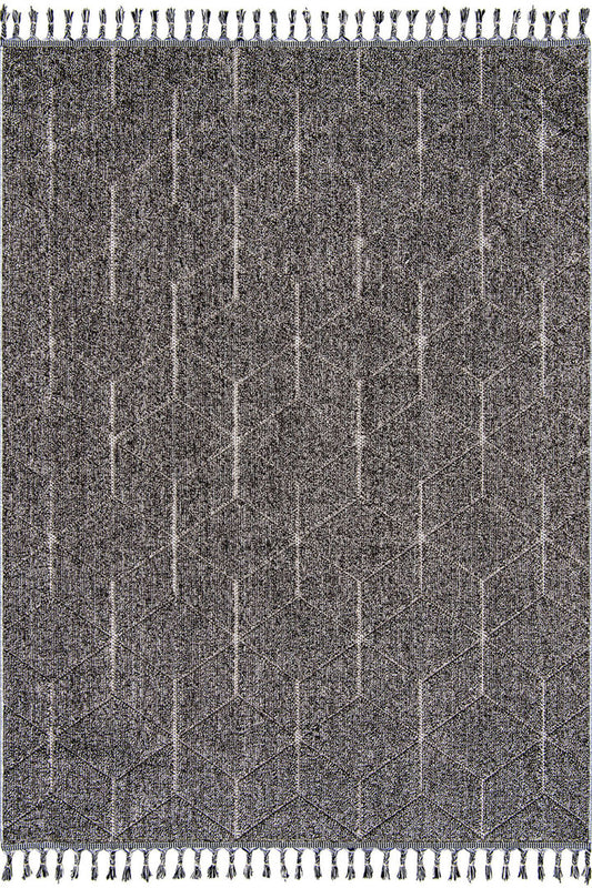 Evdeco Lena 1408 Gri Örgü Desenli Kesme Halı