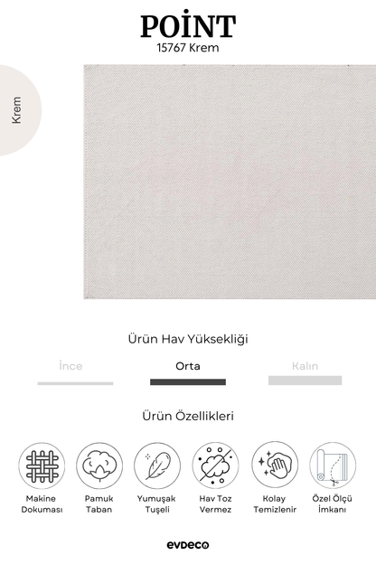 Evdeco Point 15767 Krem Bukle Halı