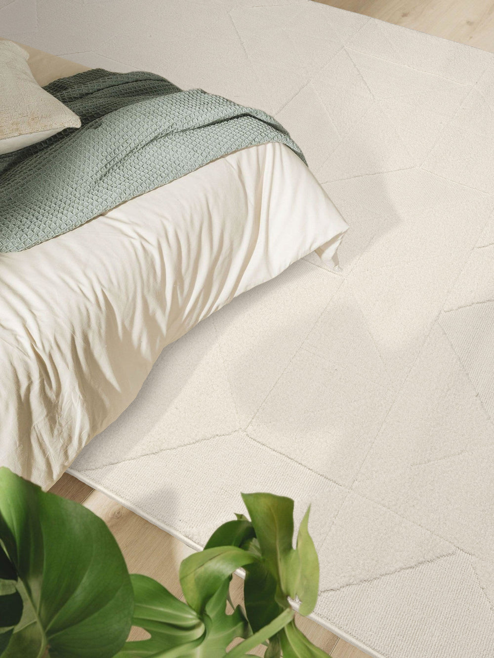 Evdeco Sidney SD03 Krem Modern İskandinav Peluş Dokulu Halı