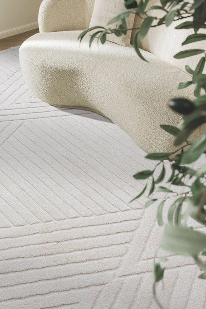 Evdeco Sidney SD01 Krem Modern İskandinav Peluş Dokulu Halı